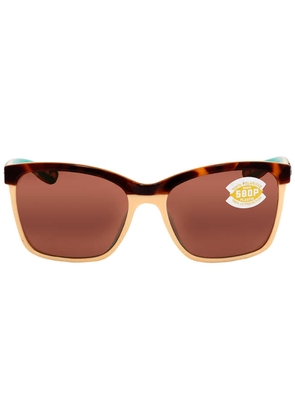 Costa Del Mar ANAA Brown Polarized Polycarbonate Ladies Sunglasses ANA 105 OCP 55