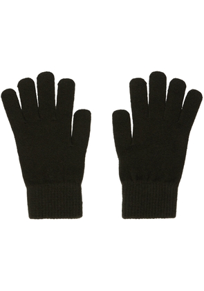 Yves Salomon Khaki Ribbed Gloves