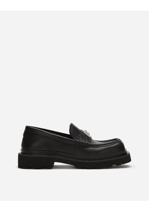 Dolce & Gabbana Calfskin Loafers - Woman Flat Black Leather 39