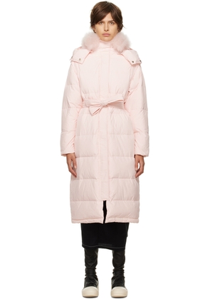 Yves Salomon Pink Quilted Down Jacket
