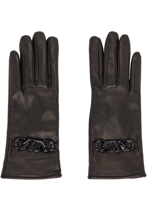 Valentino Garavani Black VLogo Chain Gloves