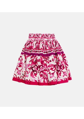 Dolce&Gabbana Printed cotton poplin miniskirt