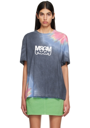MSGM Blue Burro Studio Edition Tie-Dye T-Shirt
