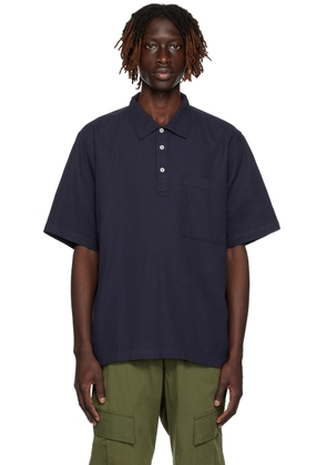 Universal Works Navy Loose-Fit Polo
