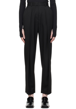 LOW CLASSIC Black Double Tuck Trousers