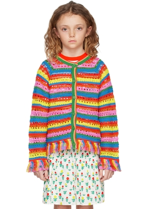Stella McCartney Kids Multicolor Fringed Cardigan