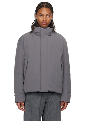 Solid Homme Gray Funnel Neck Down Jacket