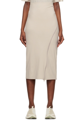 POST ARCHIVE FACTION (PAF) Taupe 5.0+ Center Midi Skirt