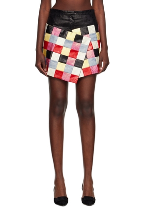 SUPER YAYA Multicolor Weave Miniskirt