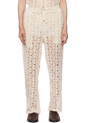 HARAGO Off-White Drawstring Trousers