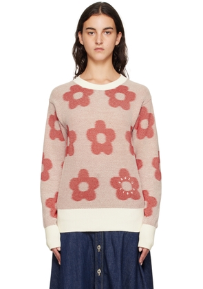 Kenzo Red & White Kenzo Paris Flower Spot Sweater