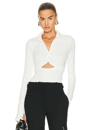 Helmut Lang Crop Cardigan Top in Ivory - Ivory. Size L (also in ).
