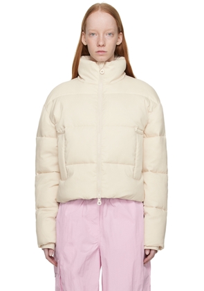 Girlfriend Collective Off-White Cropped Puffer Jacket