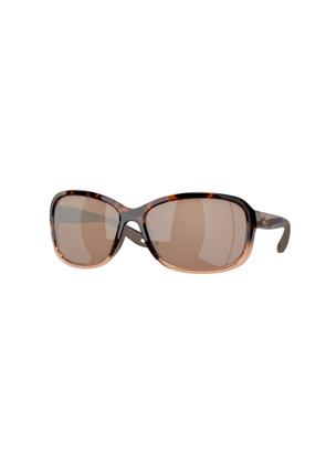 Costa Del Mar SEADRIFT Copper SIlver Mirror Polarized Glass Rectangular Ladies Sunglasses 6S9114 911403 60