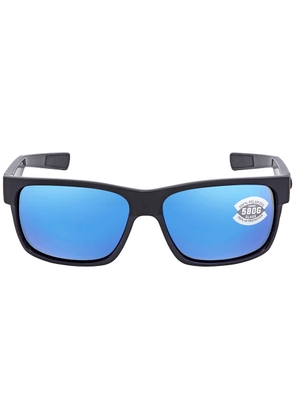Costa Del Mar HALF MOON Blue Mirror Polarized Glass Rectangular Mens Sunglasses HFM 155 OBMGLP 60