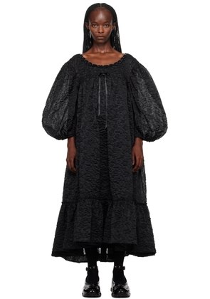 Simone Rocha Black Beaded Midi Dress