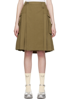 Simone Rocha Khaki Pleated Skirt