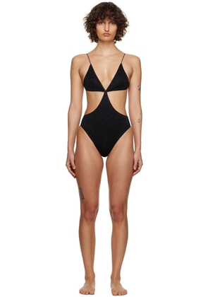 Oséree Black Lumière Cutout One-Piece Swimsuit