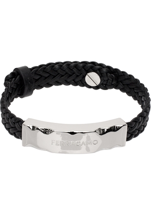 Ferragamo Black Braided Bracelet