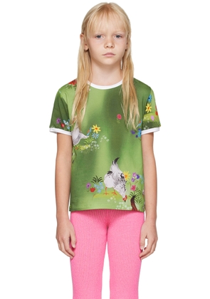 Cormio Kids Green Printed T-Shirt