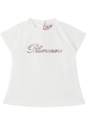 Miss Blumarine Baby White Crystal-Cut T-Shirt