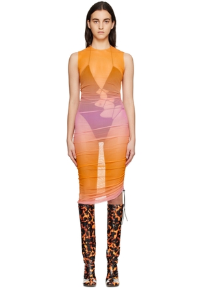 Louisa Ballou Orange Heatwave Midi Dress