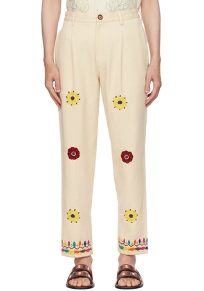 HARAGO Off-White Pleated Trousers