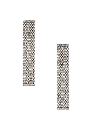 Saint Laurent Crystal Dangle Earrings in Crystal - Metallic Silver. Size all.