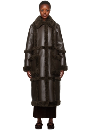 Stand Studio Brown Patrice Faux-Leather Coat