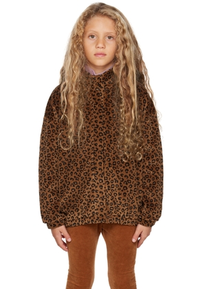 maed for mini Kids Brown Lovely Leopard Sweatshirt