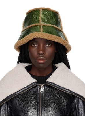 Jean Paul Gaultier Green 'The Laminated' Bucket Hat