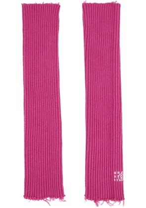MM6 Maison Margiela Pink Ribbed Arm Warmers