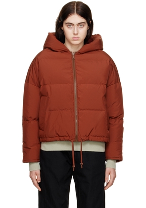 Yves Salomon Red Quilted Down Jacket