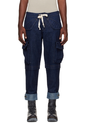 Greg Lauren Blue Cargo Jeans