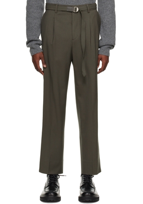 Solid Homme Gray Belted Trousers
