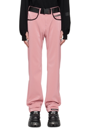 99%IS- Pink 'ATT1%TUDE' Always Glossy Faux-Leather Trousers