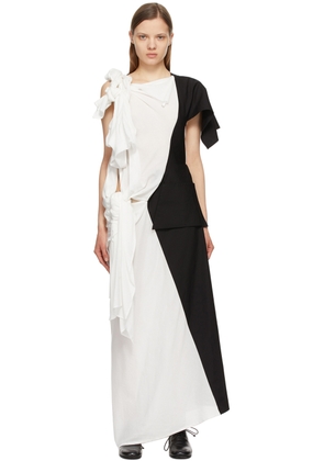 YOHJI YAMAMOTO White & Black Left Body Dress