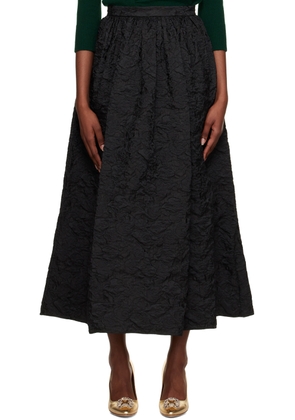 Erdem Black Gathered Maxi Skirt