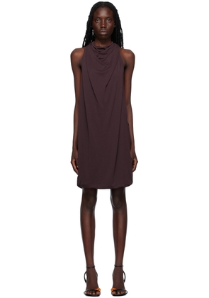 Lanvin Brown Draped Midi Dress