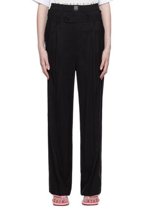 MSGM Black Built-In Boxers Trousers