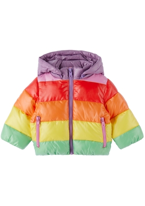 Stella McCartney Baby Multicolor Rainbow Striped Puffer Jacket