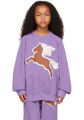 Mini Rodini Kids Purple Horses Sweatshirt