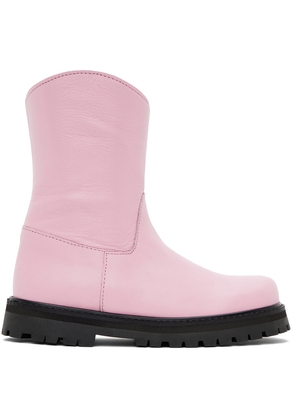 M'A Kids Kids Pink Faux-Leather Ankle Boots