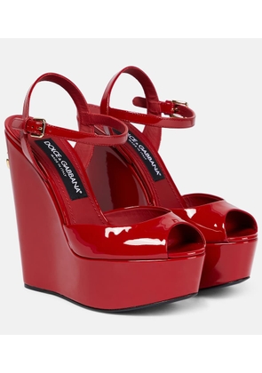 Dolce&Gabbana Wedge platform patent leather sandals