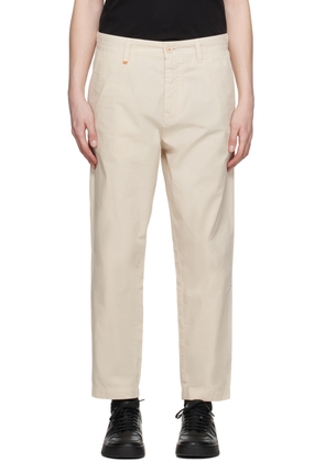 BOSS Beige Relaxed-Fit Trousers