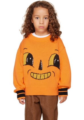 Perks and Mini SSENSE Exclusive Kids Orange Jack-O-Lantern Sweater