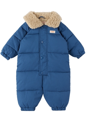 TINYCOTTONS Baby Navy Solid Snowsuit