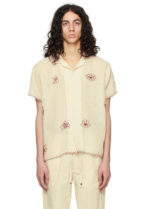 HARAGO Off-White Floral Shirt
