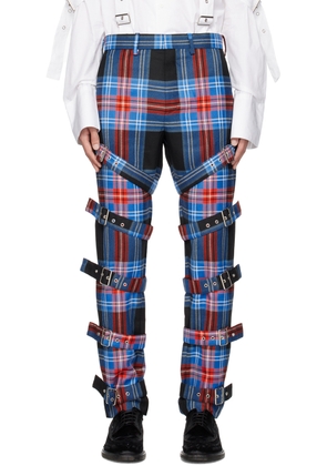 Charles Jeffrey LOVERBOY Blue & Red Buckle Trousers