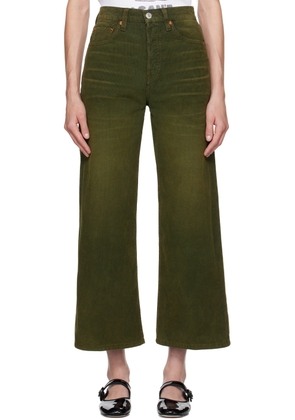 Re/Done Green Wide Leg Trousers